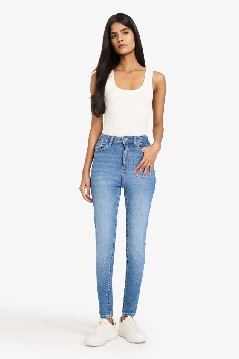DeFacto White Woman Slim Fit Camisole U Collar Tank Top Casual - Image 2